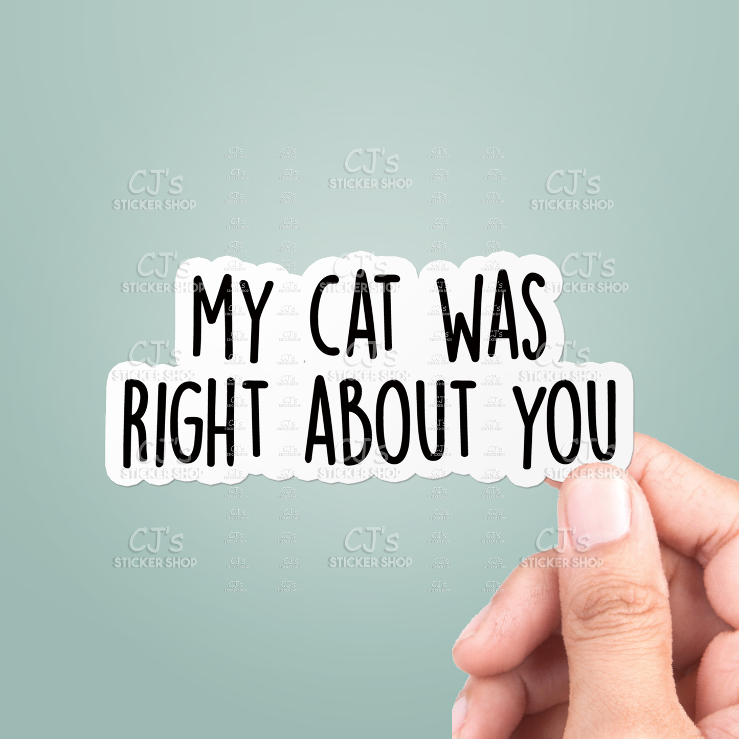 My Cat Was Right About You Sticker Vinyl Decal Funny