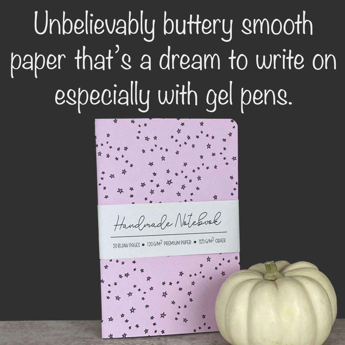 Handmade Saddle Bound Notebook - Doodle Stars - A5ish