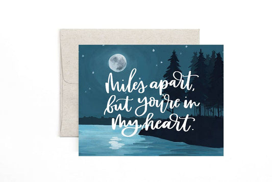 Miles Apart Moon Love Greeting Card