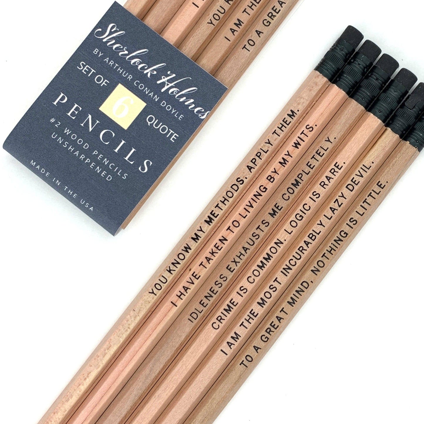 Sherlock Holmes Quote Pencils, Father's Day Bookish Gift