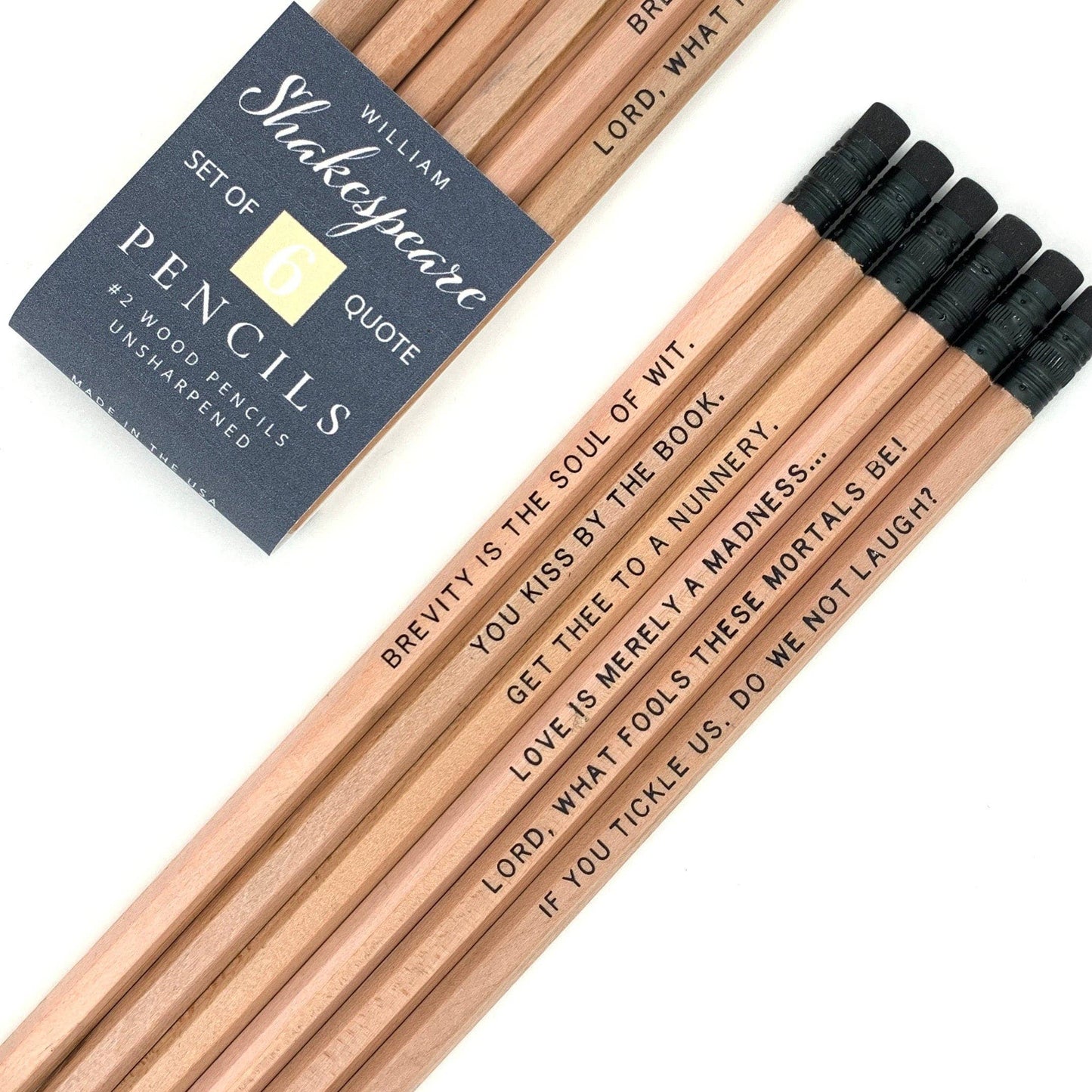 Shakespeare Quote Pencils Literary Gifts