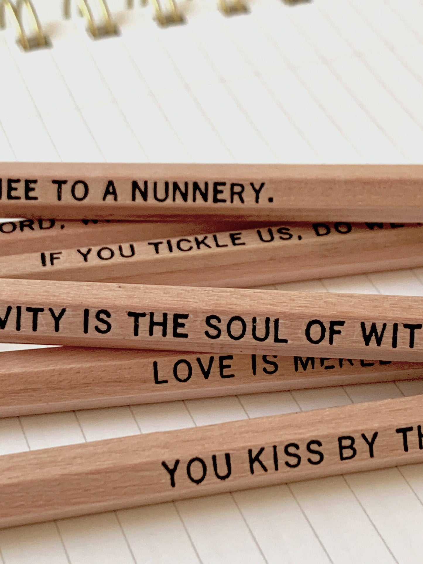 Shakespeare Quote Pencils Literary Gifts