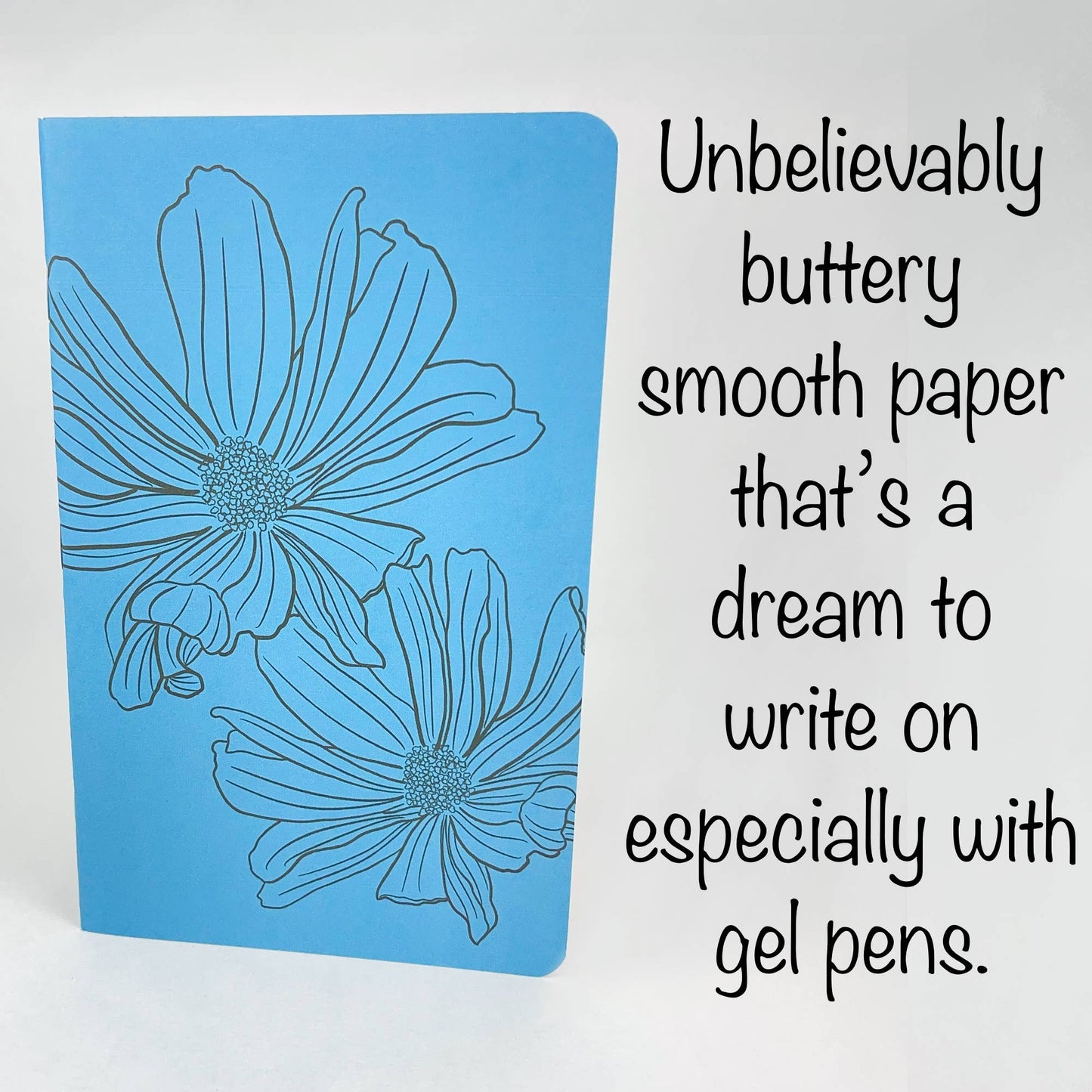 Inked Flowers - Style 1 - Blue - Handmade Saddle Bound A5