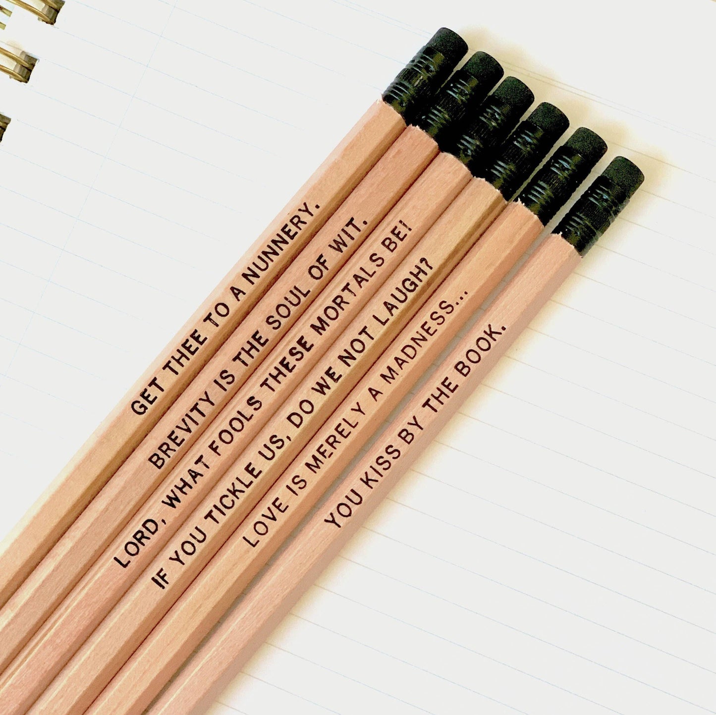 Shakespeare Quote Pencils Literary Gifts